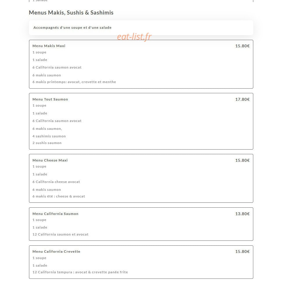 Miya Sushi — carte page 2