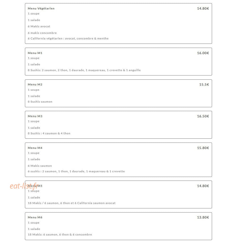 Miya Sushi — carte page 3