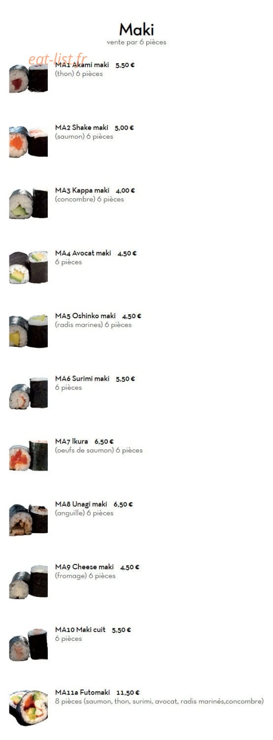NIHON SUSHI — carte page 12