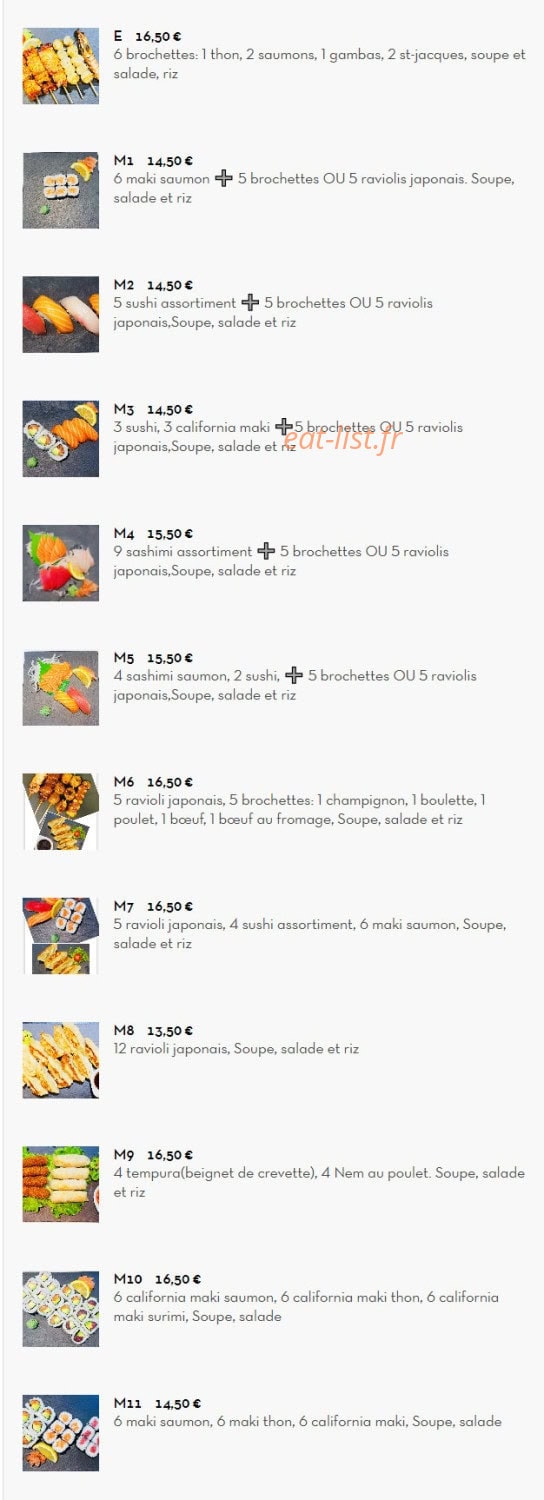 NIHON SUSHI — carte page 11
