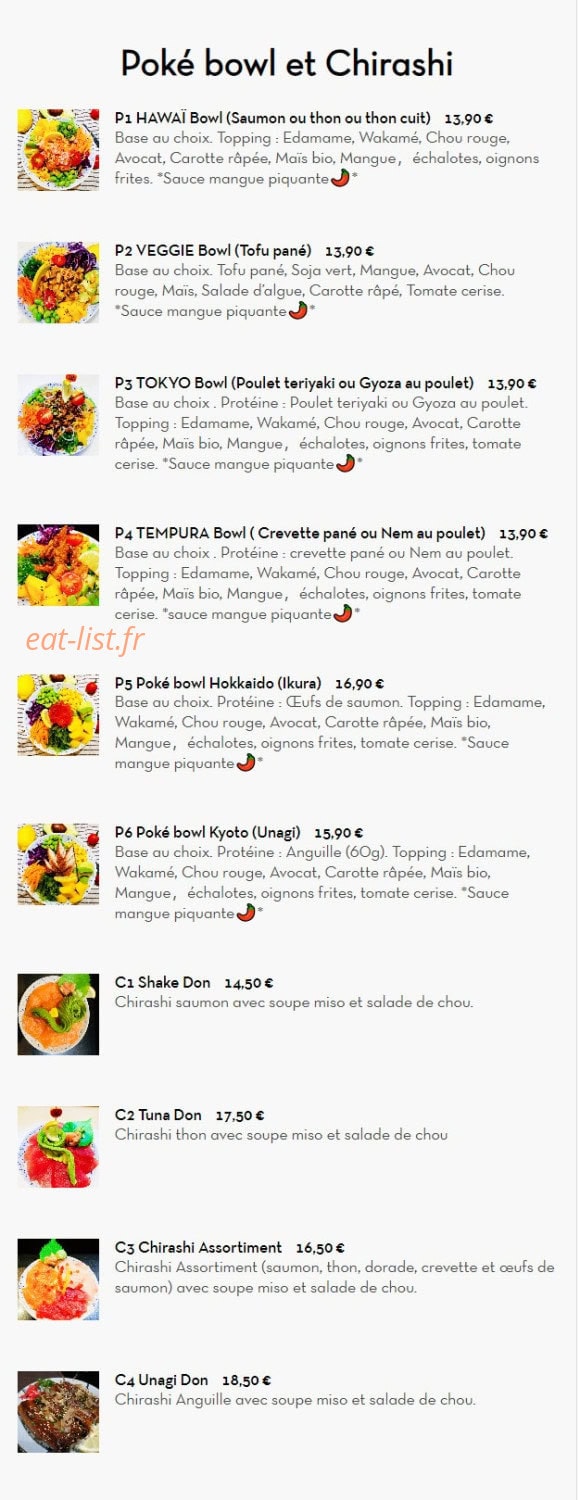 NIHON SUSHI — carte page 8