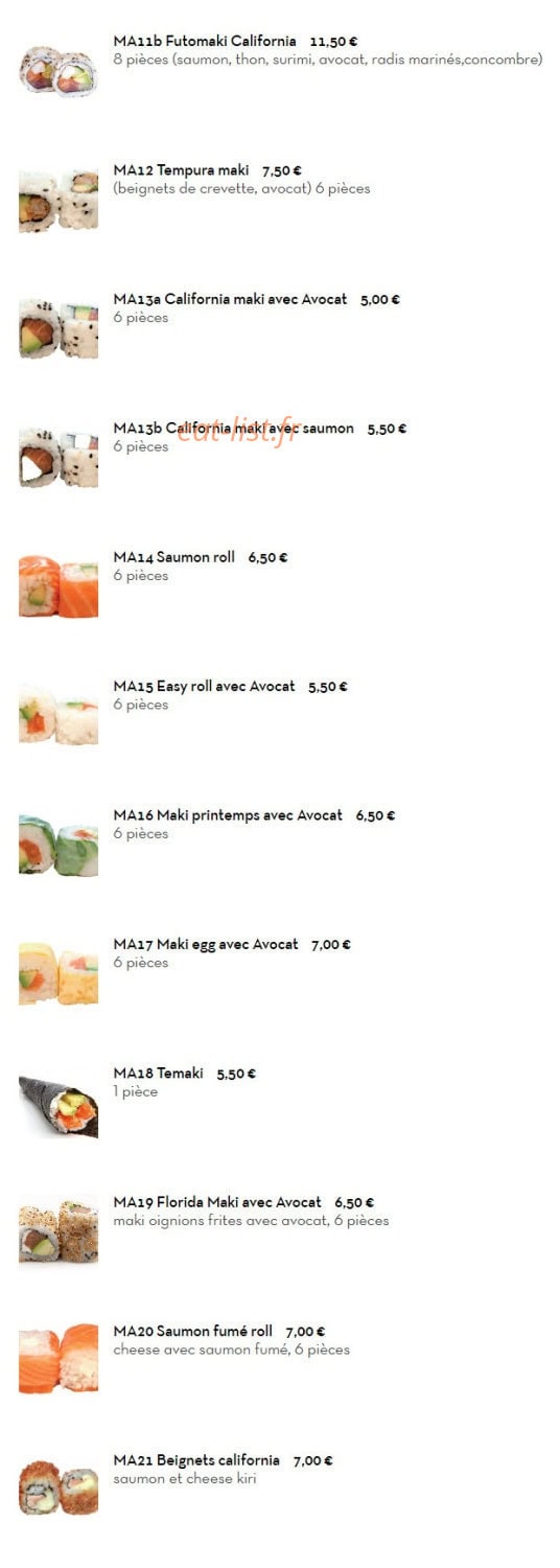 NIHON SUSHI — carte page 13