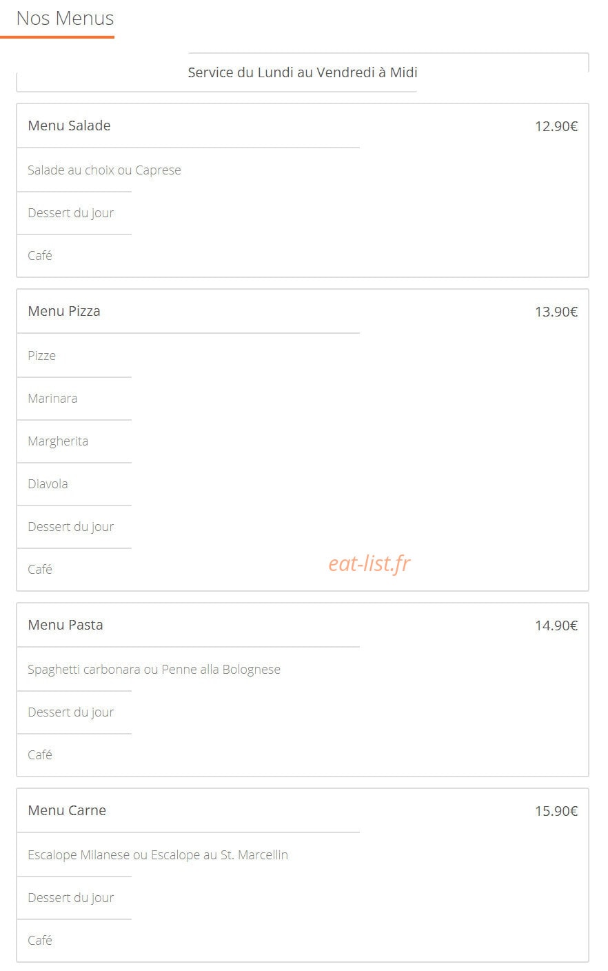 Ó Tiramisú — carte page 1