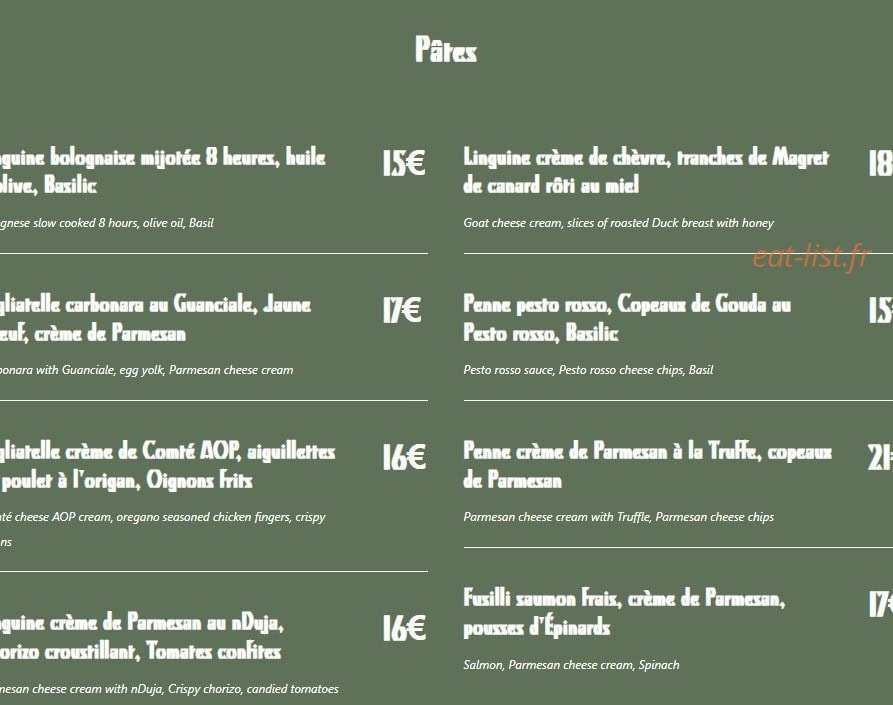 Pasta! — carte page 3