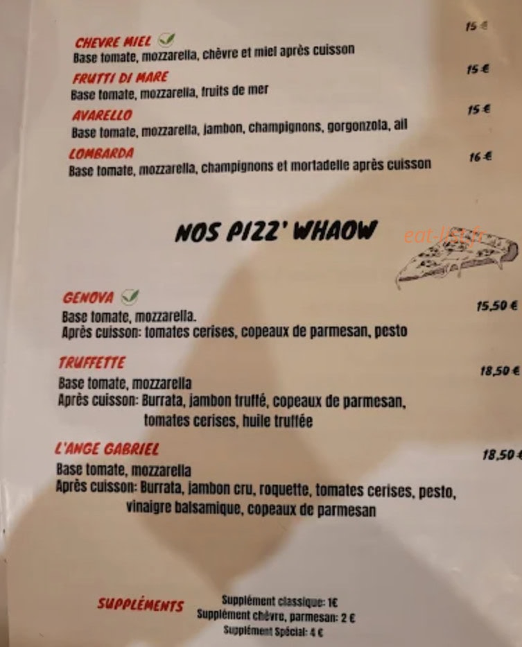 Pizzeria Avarello — carte page 2