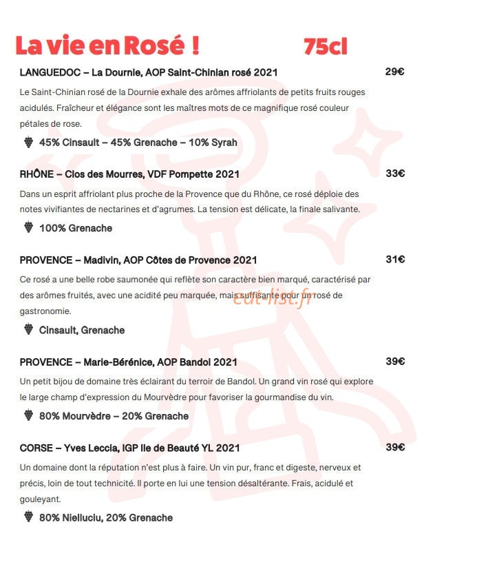 Pop and Wine — carte page 14