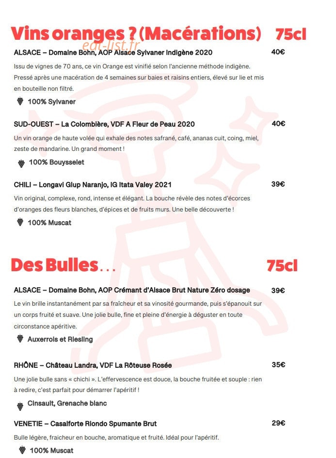 Pop and Wine — carte page 13
