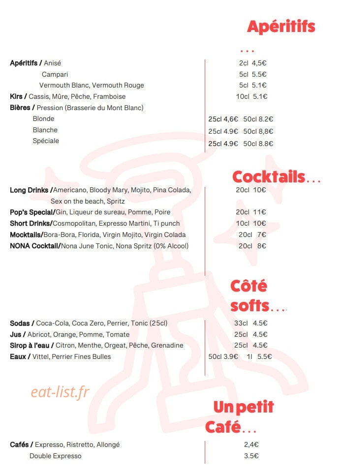 Pop and Wine — carte page 15