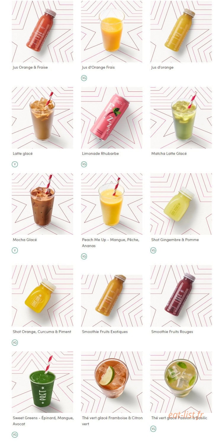 Pret A Manger — carte page 19