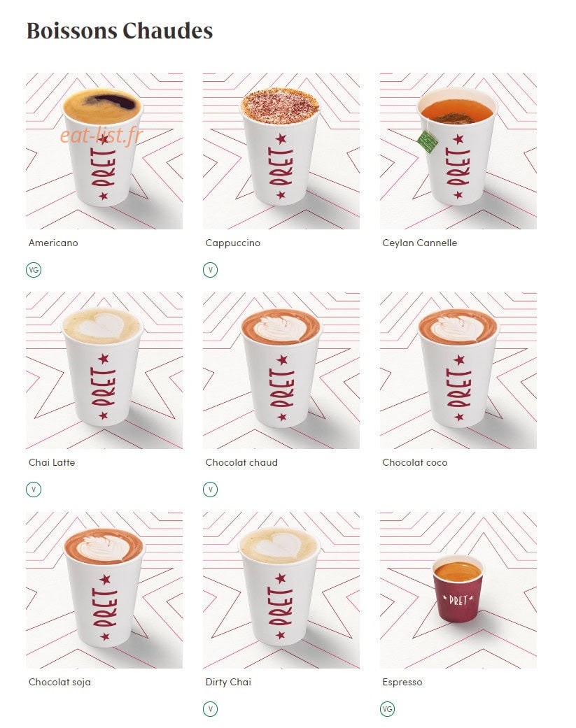 Pret A Manger — carte page 15