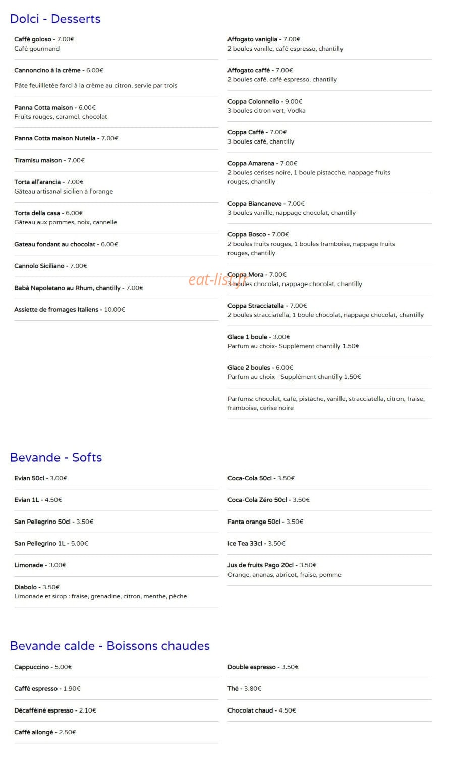 Ristorante Stile Italiano — carte page 4