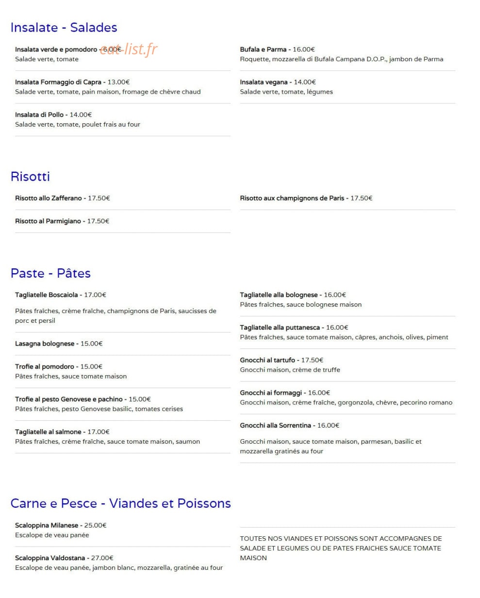 Ristorante Stile Italiano — carte page 2