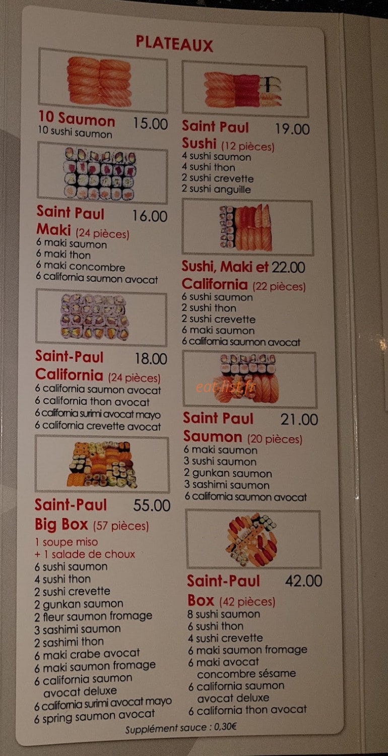 Saint-Paul Sushi — carte page 5