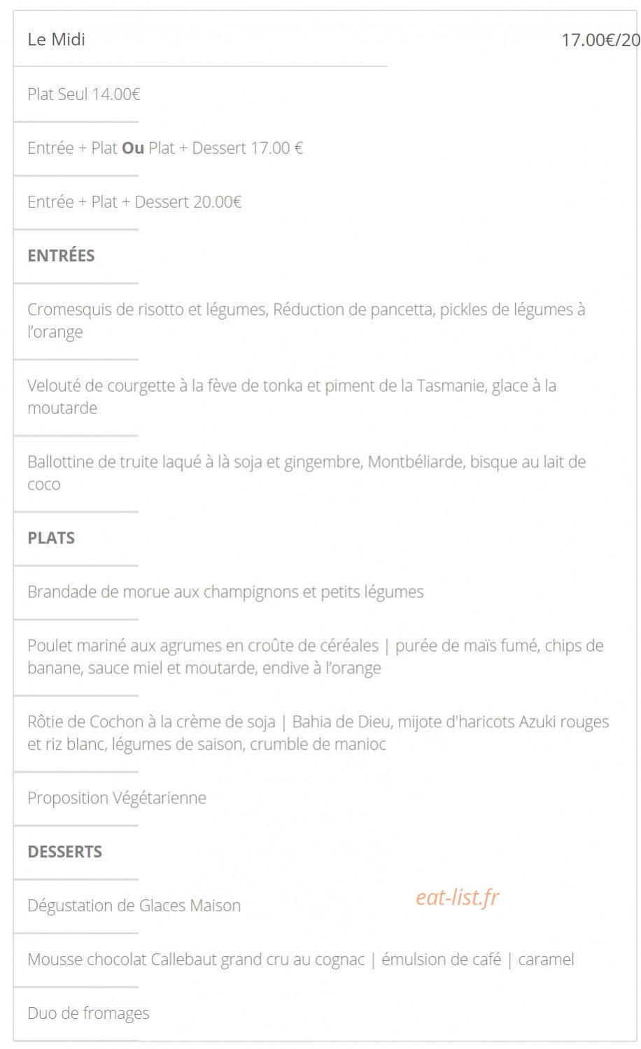 Sampa Cuisine & Culture — carte page 1