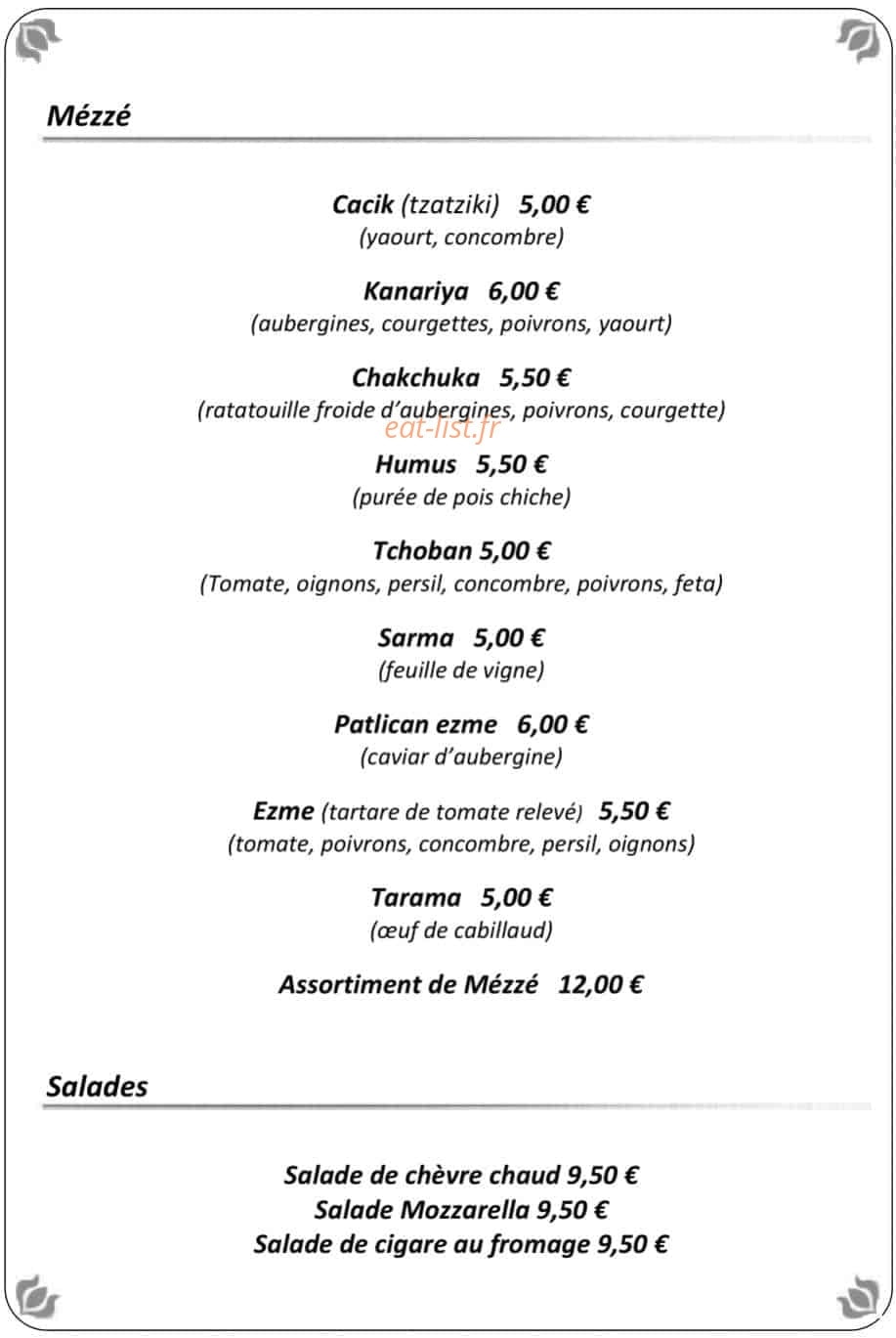 Saveurs d'Orient — carte page 3