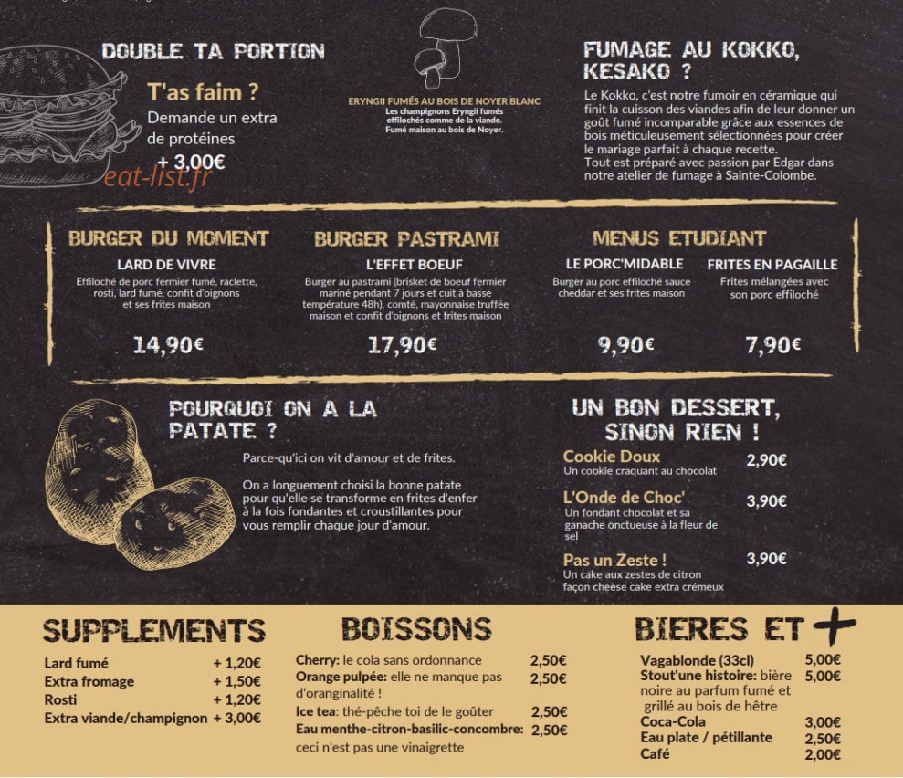 Smoké and Fries — carte page 2