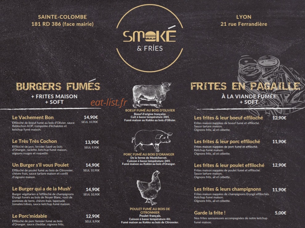 Smoké and Fries — carte page 1