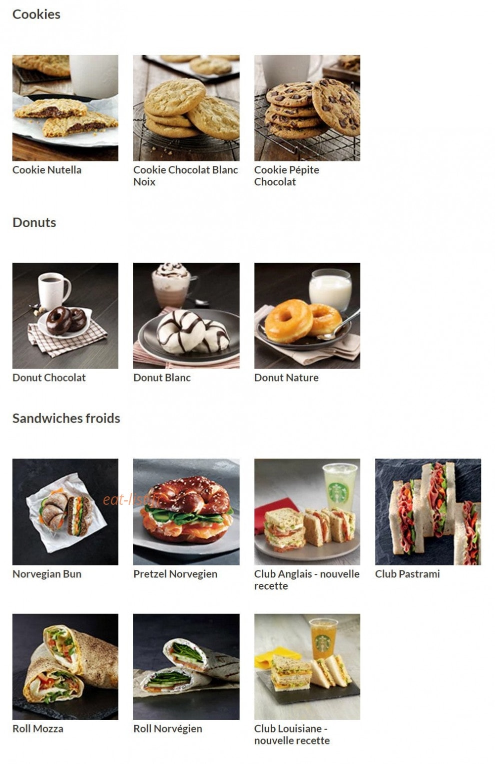 Starbucks coffee — carte page 3