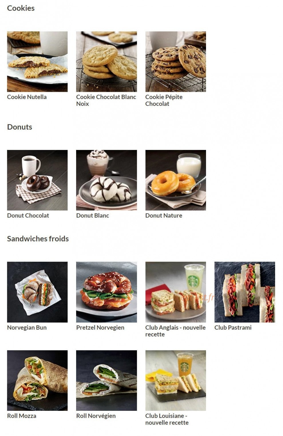 Starbucks coffee — carte page 3
