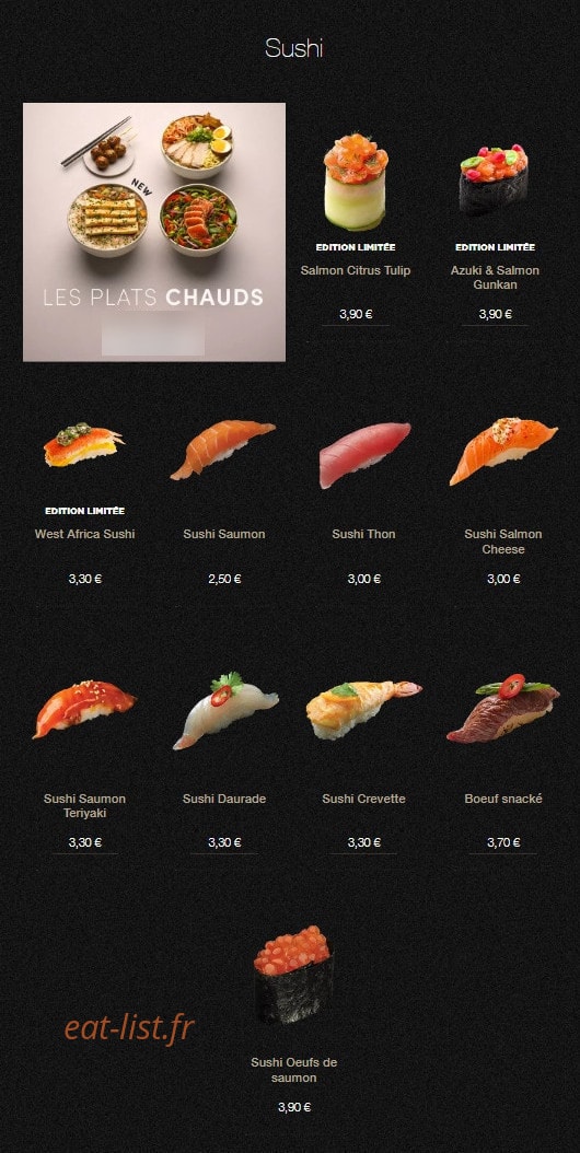 Sushi Shop — carte page 14