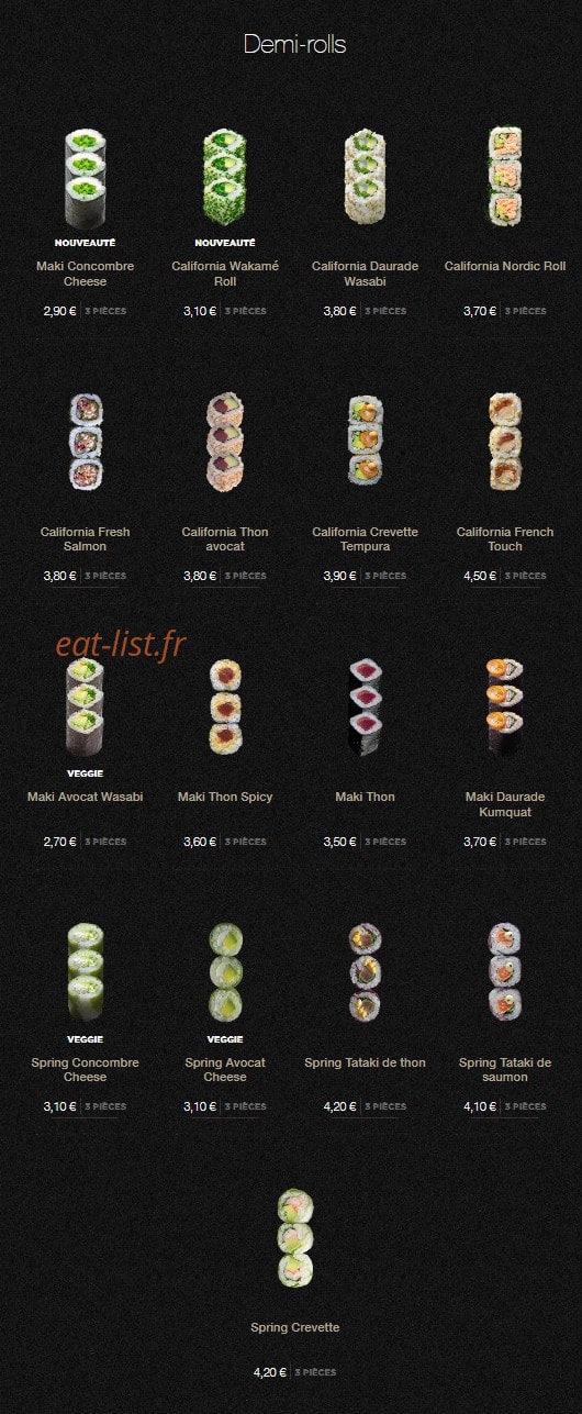 Sushi Shop — carte page 18