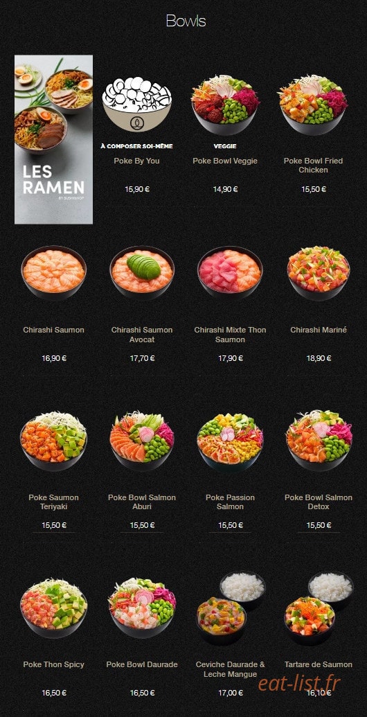 Sushi Shop — carte page 20