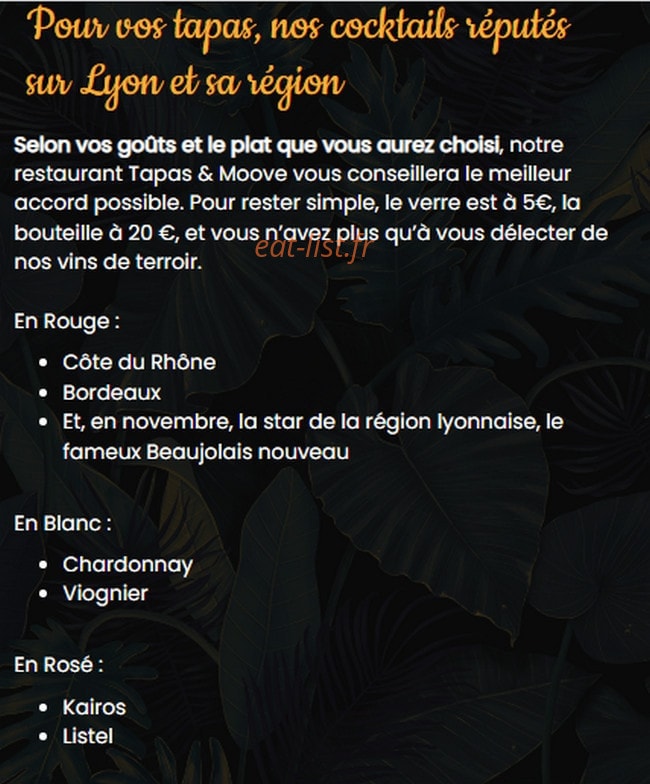 Tapas & moove — carte page 4