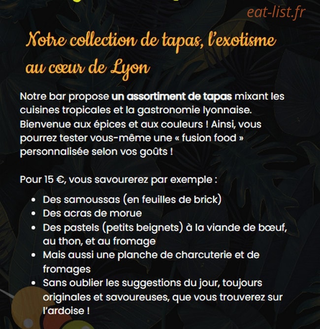 Tapas & moove — carte page 1