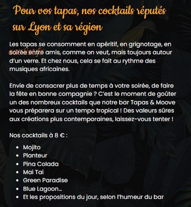Tapas & moove — carte page 3