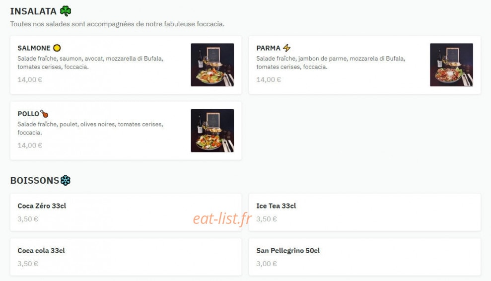 Trattoria Célestins — carte page 2