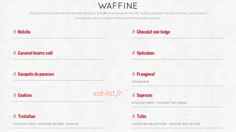Waffle factory — carte page 3