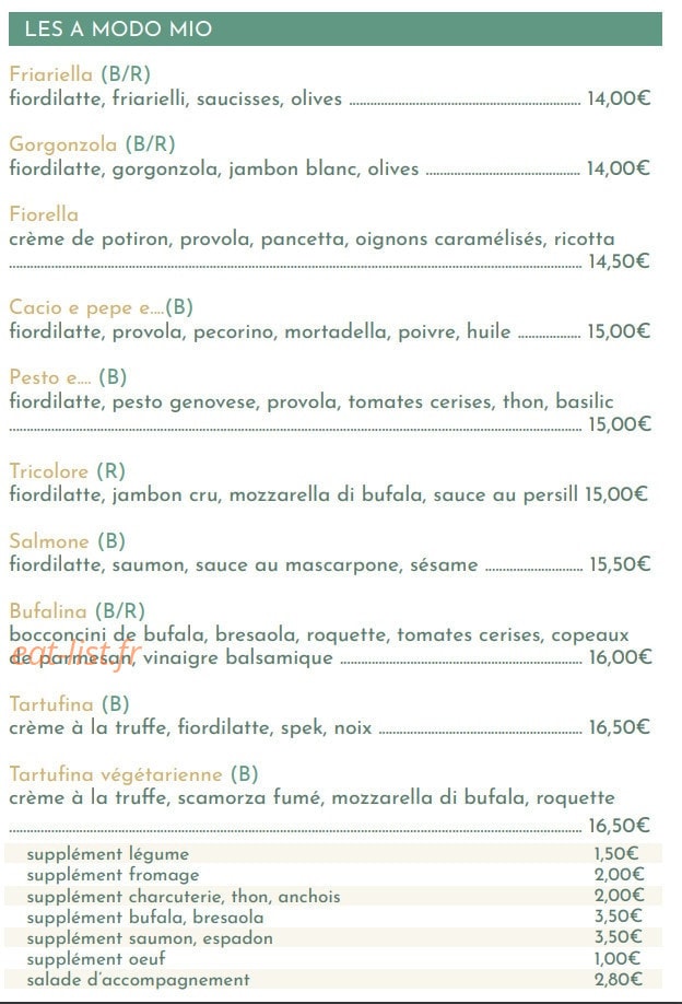 A Modo Mio — carte page 7