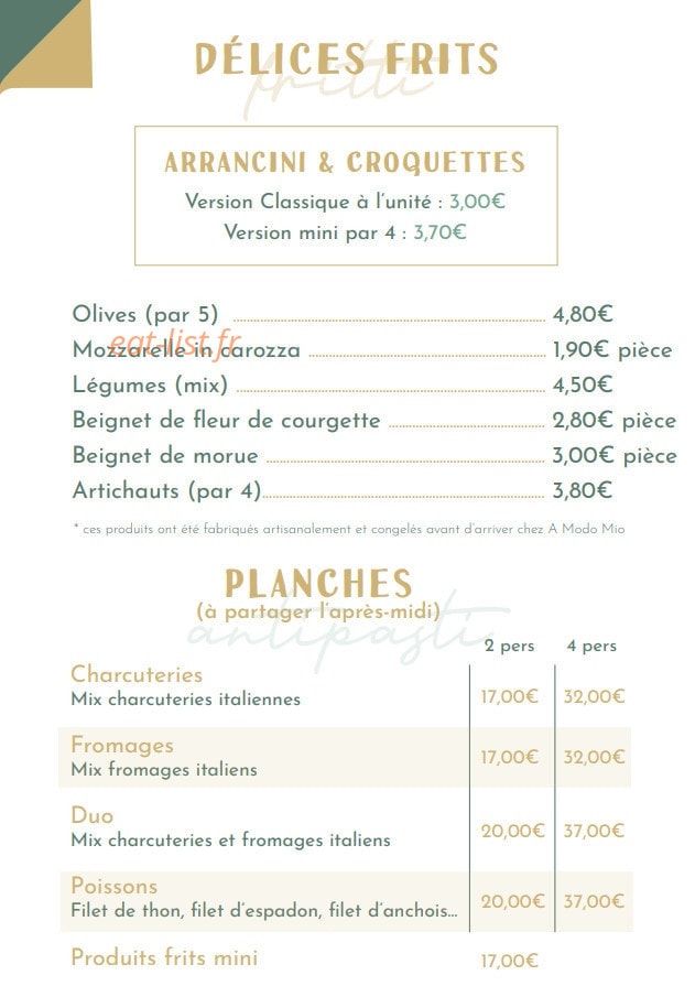 A Modo Mio — carte page 4