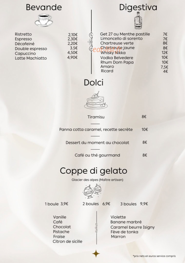 Amedeo Trattoria — carte page 4