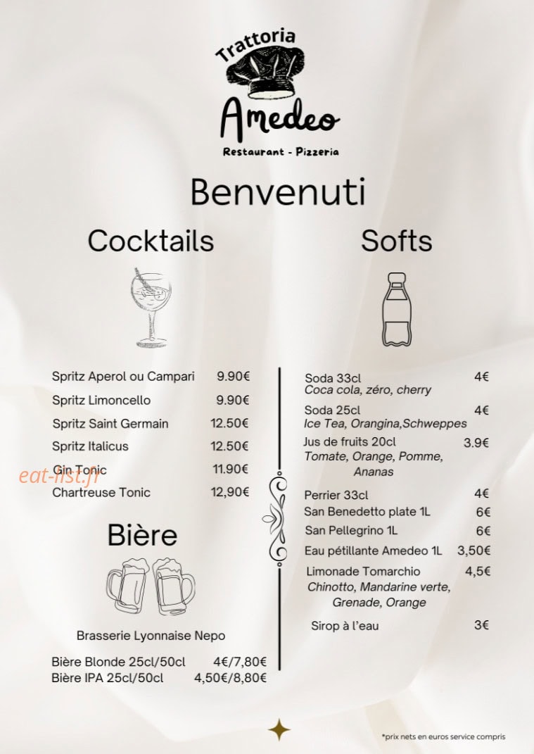 Amedeo Trattoria — carte page 5