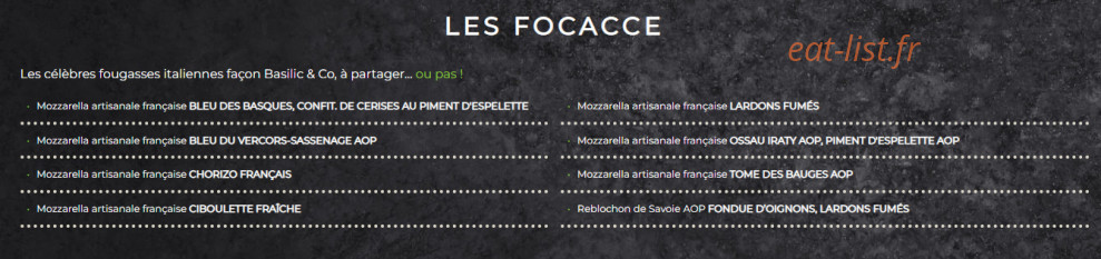 Basilic & Co — carte page 2