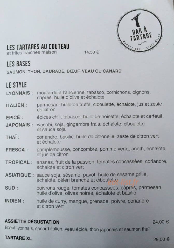 Brasserie de la Bourse du Travail — carte page 1