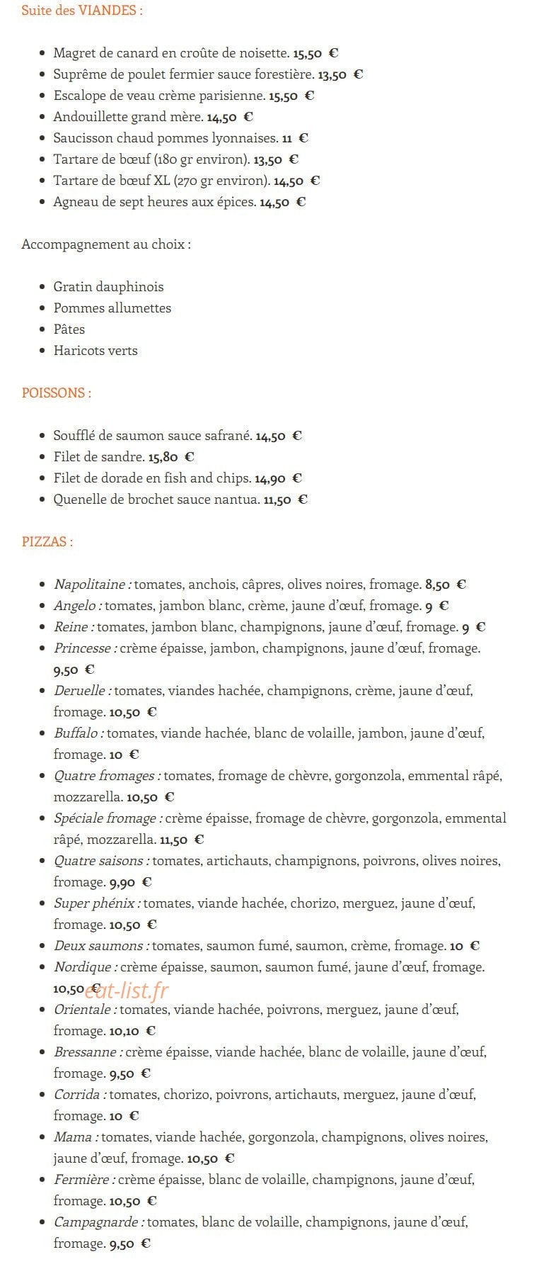 Brasserie Deruelle — carte page 3