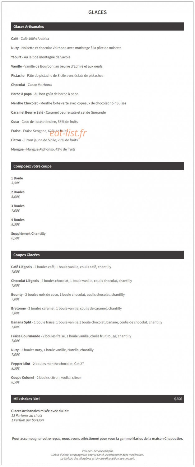 Brasserie Marius — carte page 7