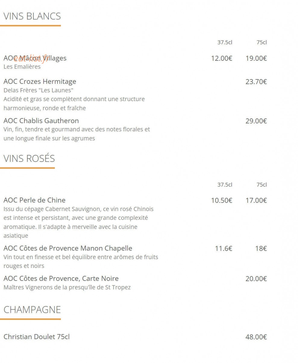 Buffet Part-Dieu — carte page 7