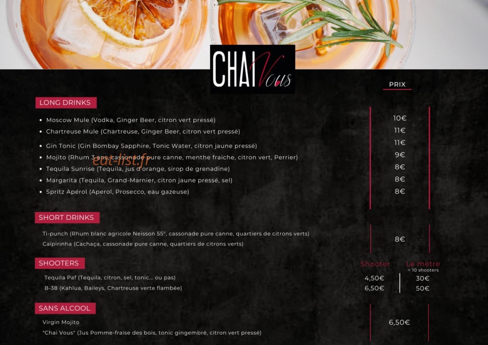 Chai Vous — carte page 4