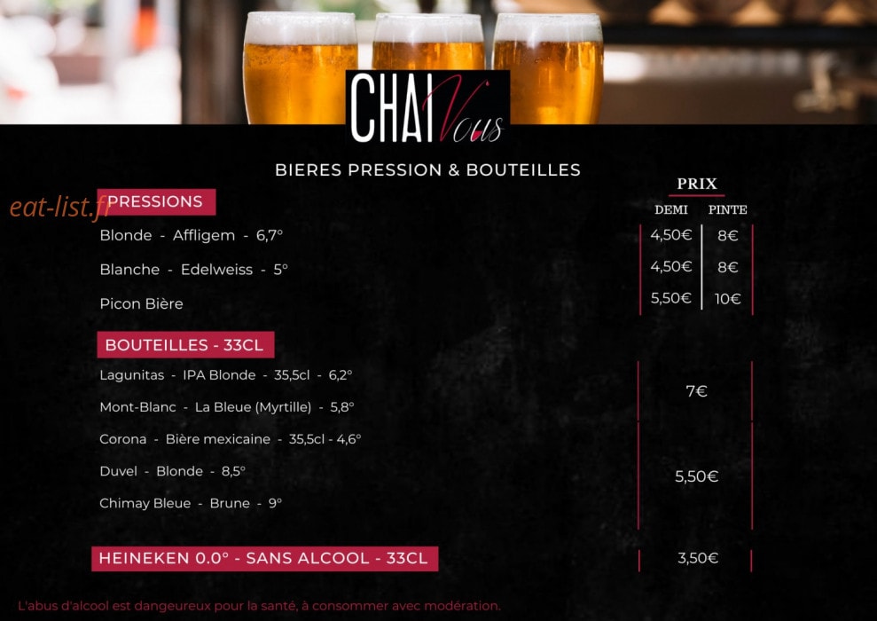 Chai Vous — carte page 2