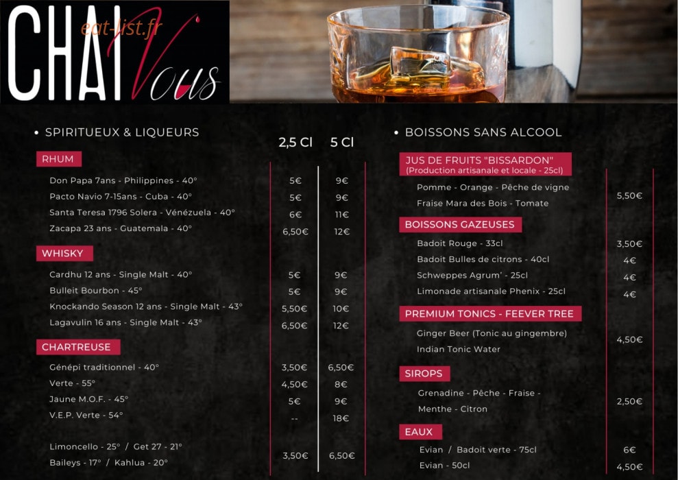 Chai Vous — carte page 5