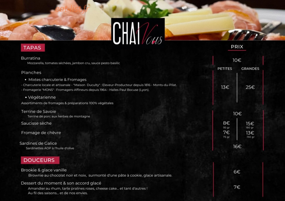 Chai Vous — carte page 3