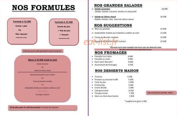 Chez Chacha — carte page 1