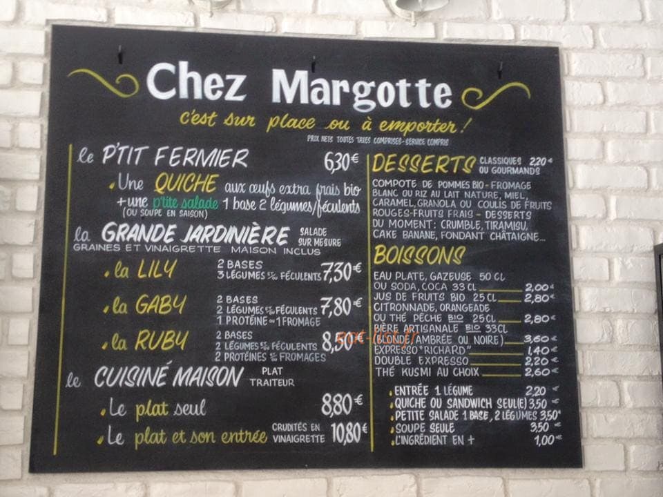 Chez Margotte — carte page 1