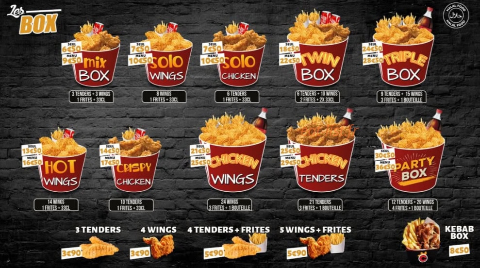 Chicken Palace — carte page 1
