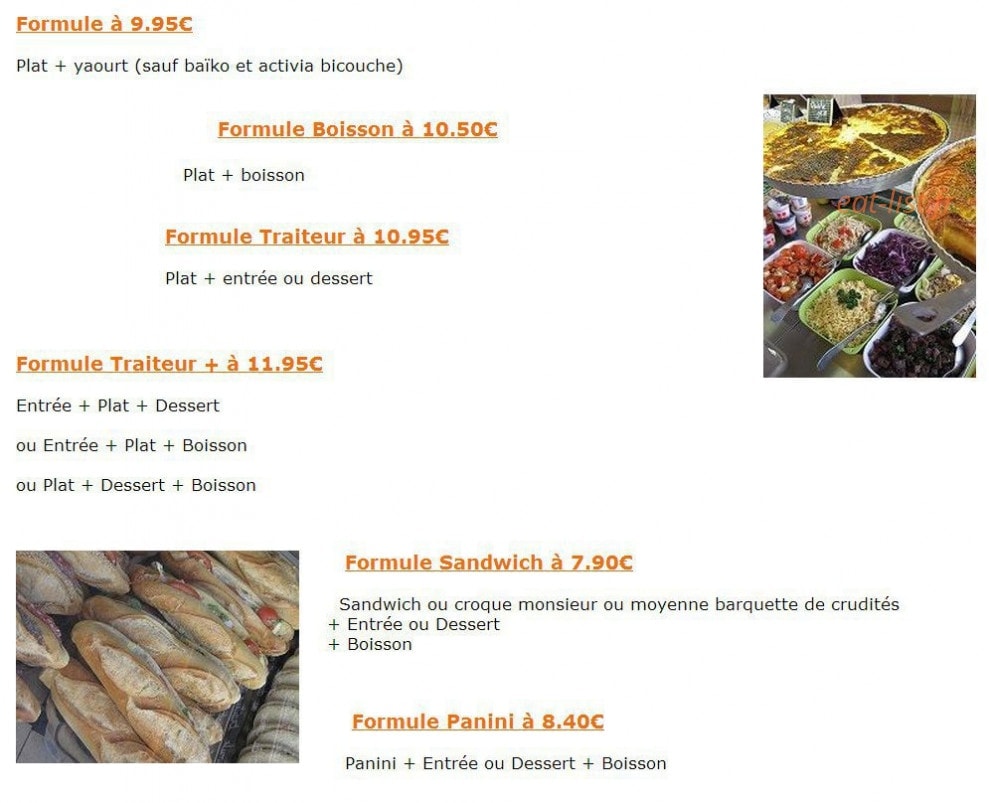 Coq Sandwich — carte page 1