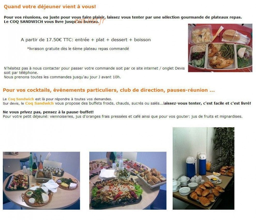 Coq Sandwich — carte page 2