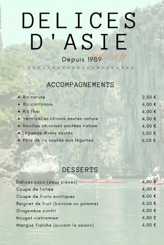 Délices d'Asie — carte page 3